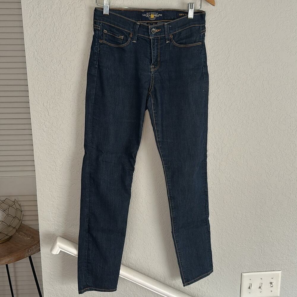 Lucky Brand Sofia Skinny Jeans Dark Wash Size 6/28 Ankle - Picture 2 of 9